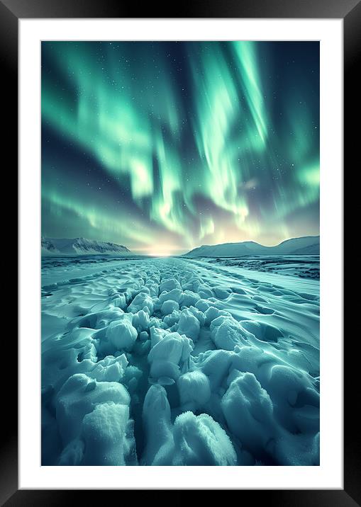 Aurora Borealis Iceland Framed Mounted Print by T2 