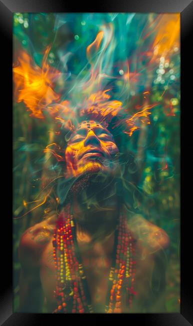 Holy Shaman Framed Print by T2 