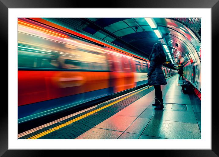 London Underground Framed Mounted Print by T2 