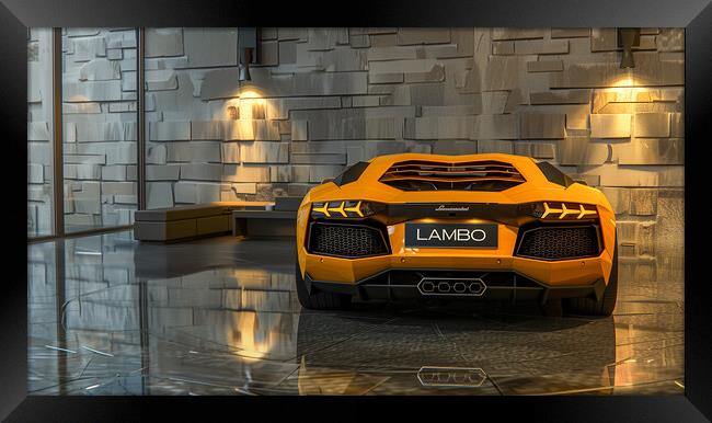Lamborghini Aventador Framed Print by T2 