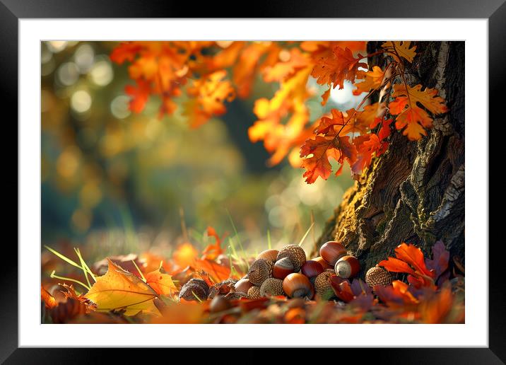 Autumn Oak Framed Mounted Print by T2 