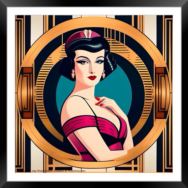 Art Deco Glamour  Framed Mounted Print by Zap Photos