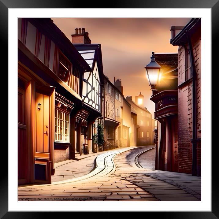 The street Yorkshire  Framed Mounted Print by Zap Photos