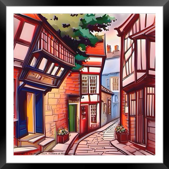 Street in Yorkshire  Framed Mounted Print by Zap Photos