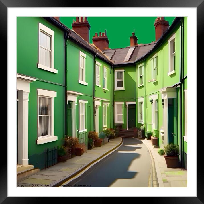 Green Street   Framed Mounted Print by Zap Photos