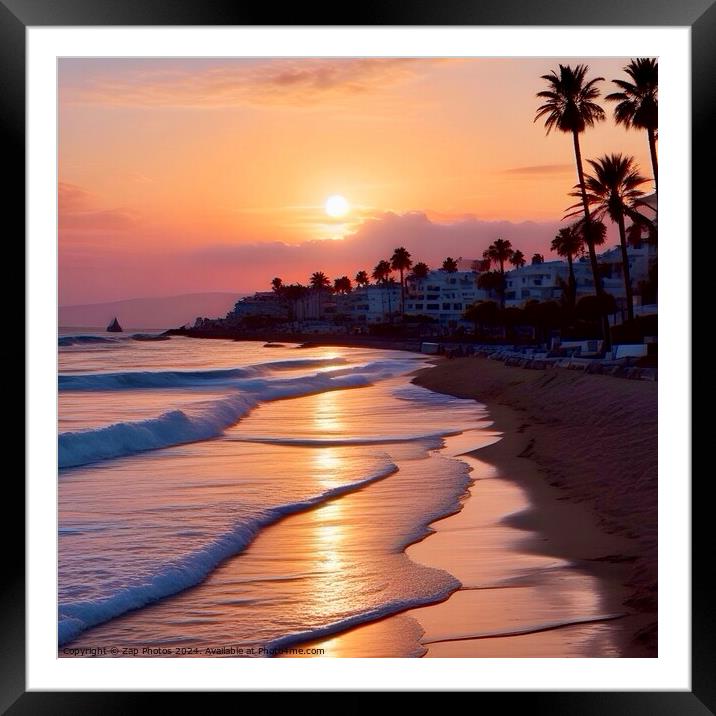 Marbella sunset Framed Mounted Print by Zap Photos