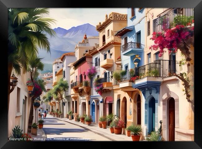 Old Town Marbella  Framed Print by Zap Photos