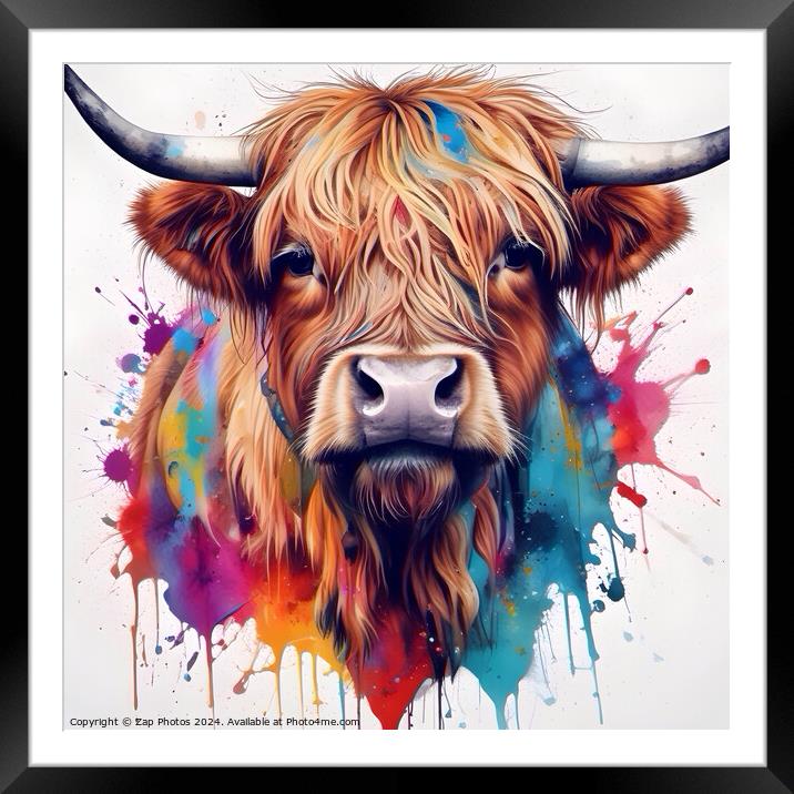 Highland Cow  Framed Mounted Print by Zap Photos