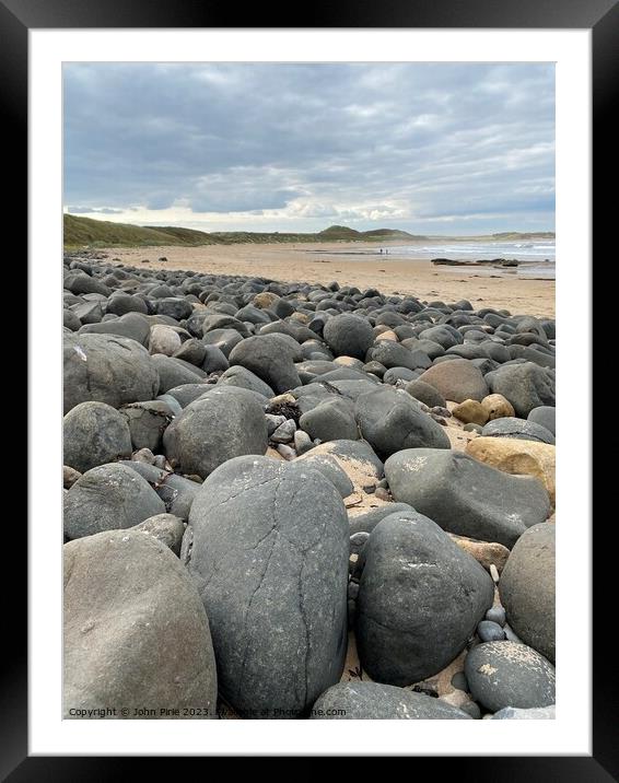 Embleton Bay Boulders Framed Mounted Print by John Pirie