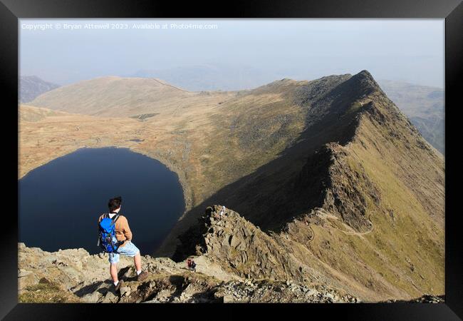 Striding Edge from Helvellyn Framed Print by Bryan Attewell