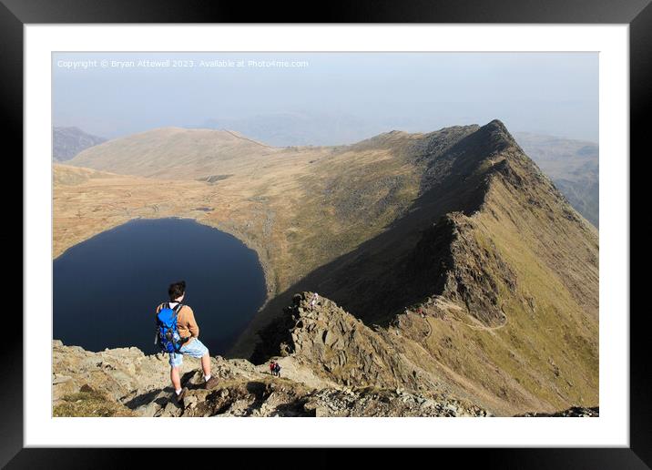 Striding Edge from Helvellyn Framed Mounted Print by Bryan Attewell