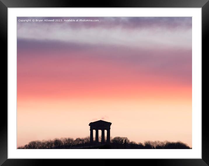 Sunrise over Penshaw Monument Framed Mounted Print by Bryan Attewell