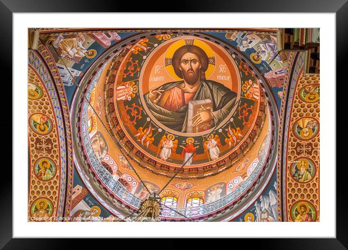  The dome of Agios Minas cathedral Heraklion Framed Mounted Print by Bryan Attewell