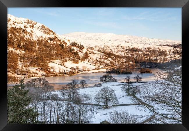 Winter view of Rydal Water  Framed Print by Bryan Attewell
