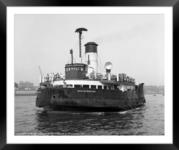 The river Tyne steam ferry Northumbrian  Framed Mounted Print by Bryan Attewell