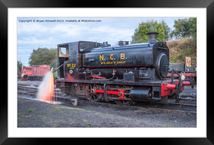 Emptying the firebox Tanfield Railway Framed Mounted Print by Bryan Attewell