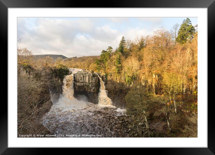 High Force waterfall Framed Mounted Print by Bryan Attewell