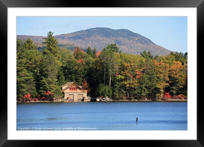 Boathouse on Squam Lake Framed Mounted Print by Bryan Attewell