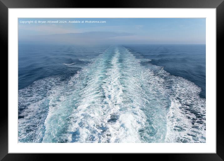 Ship's wake, Bay of Biscay Framed Mounted Print by Bryan Attewell