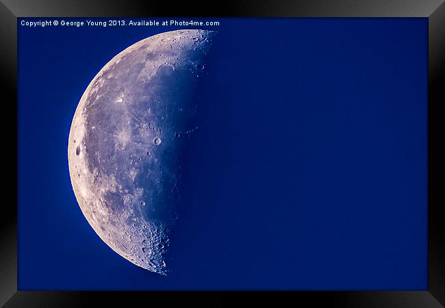 Moon at daylight Framed Print by George Young