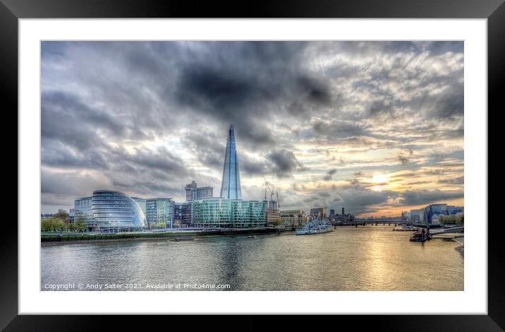 View of the Shard and City Hall London Framed Mounted Print by Andy Salter
