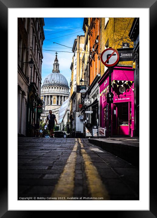 Leading lines to St Pauls cathedral Framed Mounted Print by Bobby Conway