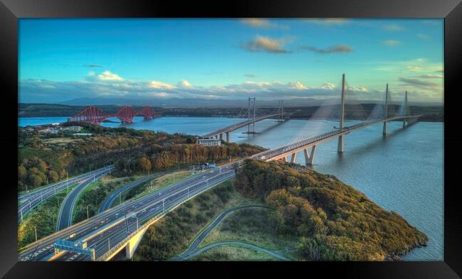 Forth rail bridges took with the mavic mini2 Framed Print by John Hulland