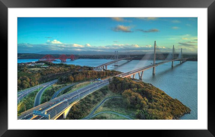 Forth rail bridges took with the mavic mini2 Framed Mounted Print by John Hulland