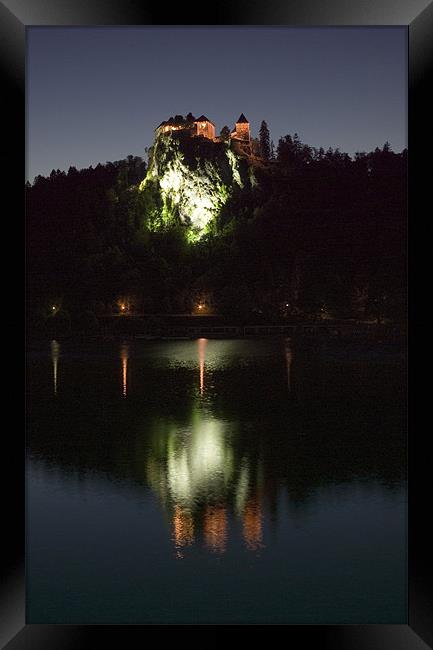 Bled Castle at Night Framed Print by Alan Pickersgill