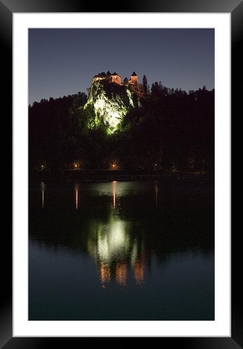 Bled Castle at Night Framed Mounted Print by Alan Pickersgill