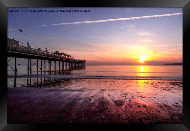 sunrise Paignton Framed Print by Andrew percival