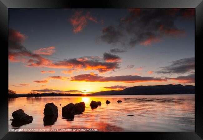 Loch Lomond at sunset Framed Print by Andrew percival