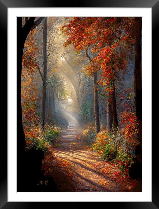 Autumn Woodland III Framed Mounted Print by Harold Ninek