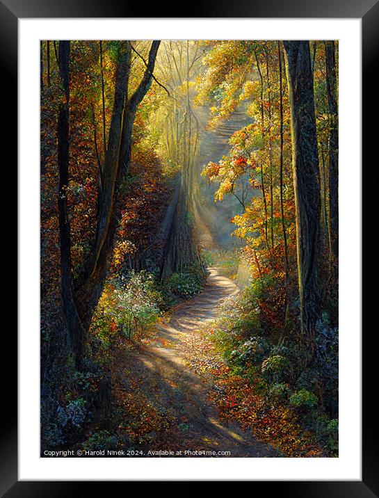 Autumn Woodland II Framed Mounted Print by Harold Ninek