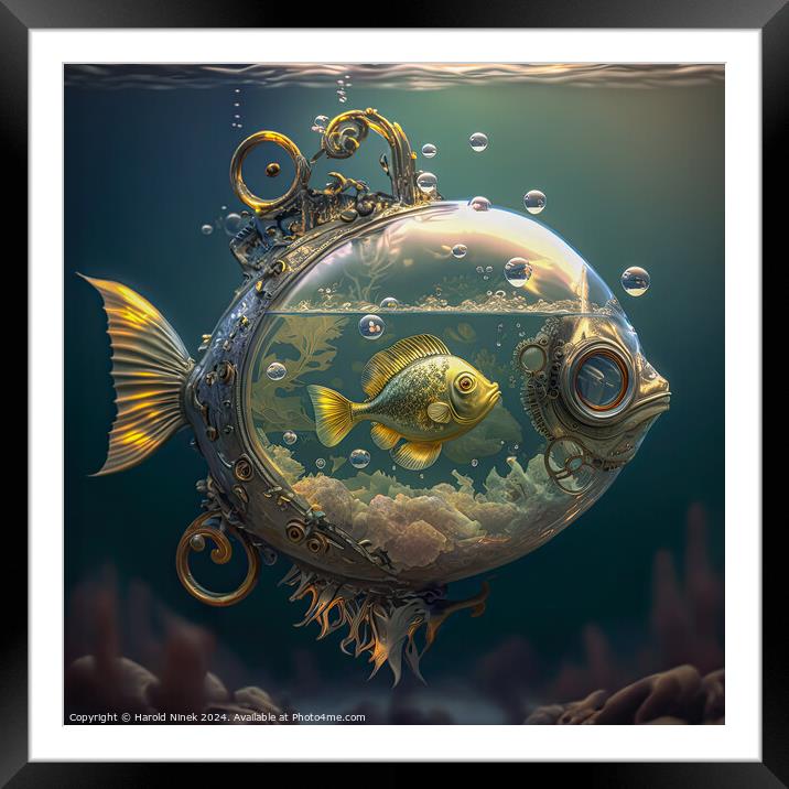 A Fish Within a Fish Framed Mounted Print by Harold Ninek