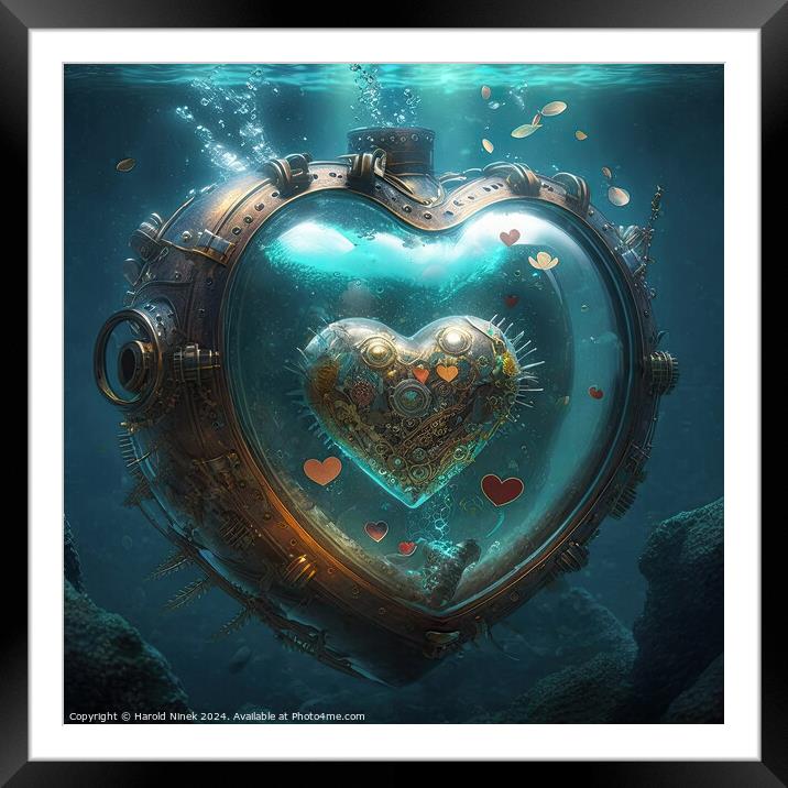 Heart of the Ocean Framed Mounted Print by Harold Ninek