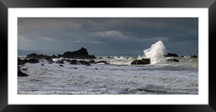 Crashing Wave Framed Mounted Print by Keith Watson