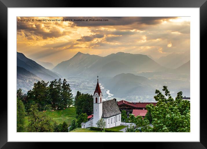 Wonderful small village in Austria Framed Mounted Print by Suppakij Vorasriherun