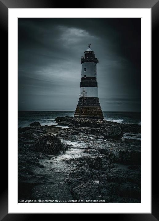 Penmon Lighthouse , Trwyn Du Lighthouse , Anglesey  Framed Mounted Print by Mike McMahon