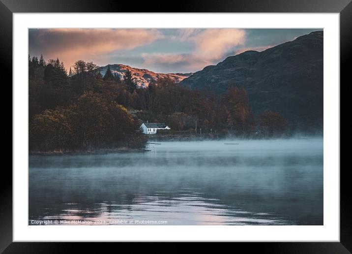 Misty Sunrise  on Loch Lomond  Framed Mounted Print by Mike McMahon