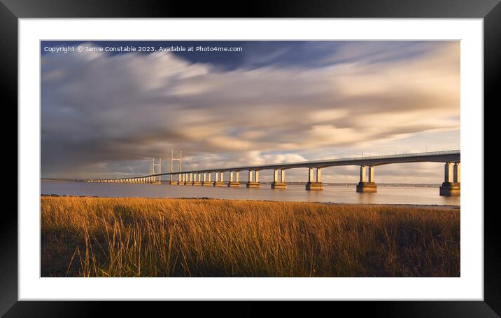 The Severn bridge at sunset Framed Mounted Print by Jamie Constable
