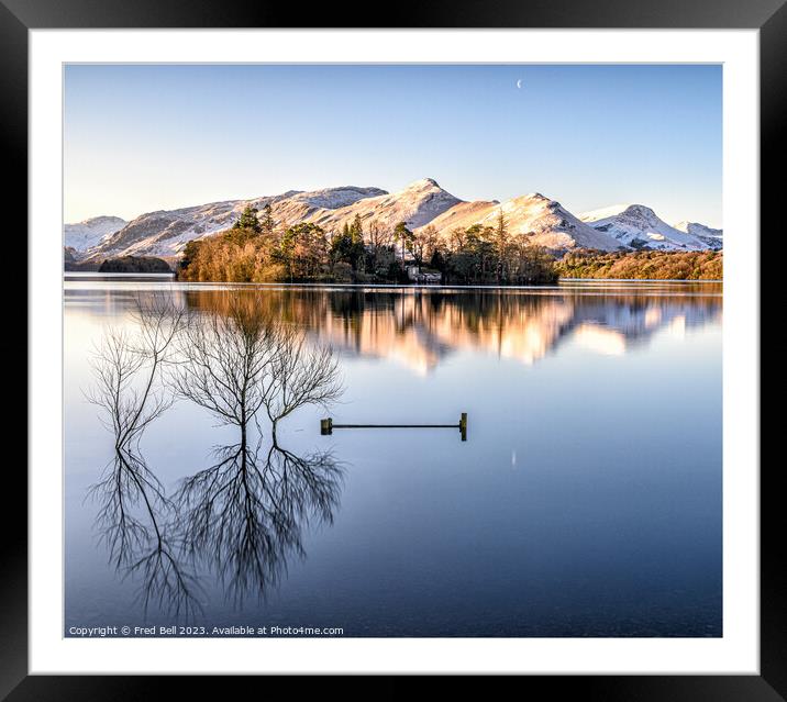 Derwentwater Morning Light Framed Mounted Print by Fred Bell