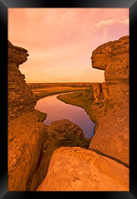 Writing On Stone Provincial Park Framed Print by Dave Reede
