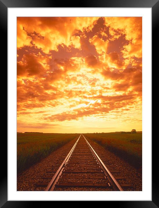 Sunrise Over Railway Framed Mounted Print by Dave Reede