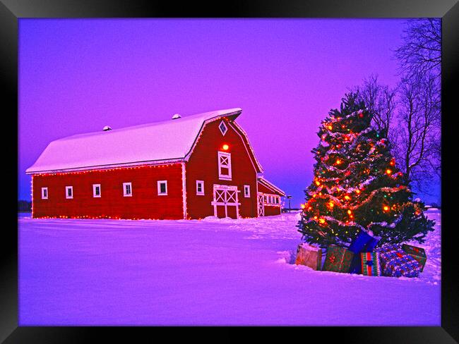 Christmas on the Farm Framed Print by Dave Reede