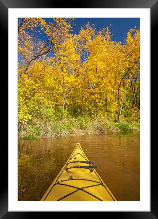 kayaking on the the Seine River2 Framed Mounted Print by Dave Reede