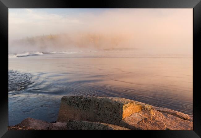 Sturgeon Falls,  Whiteshell Provincial Park Framed Print by Dave Reede
