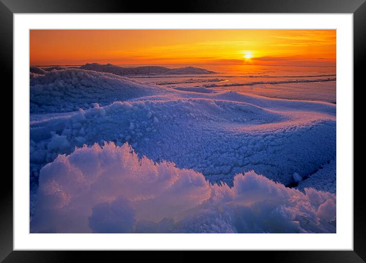 ice covered lake Framed Mounted Print by Dave Reede