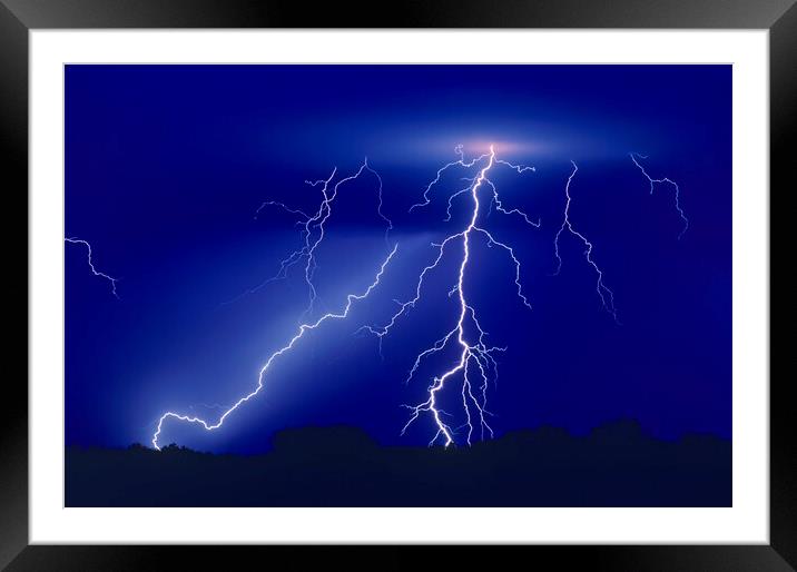 lightning  Framed Mounted Print by Dave Reede