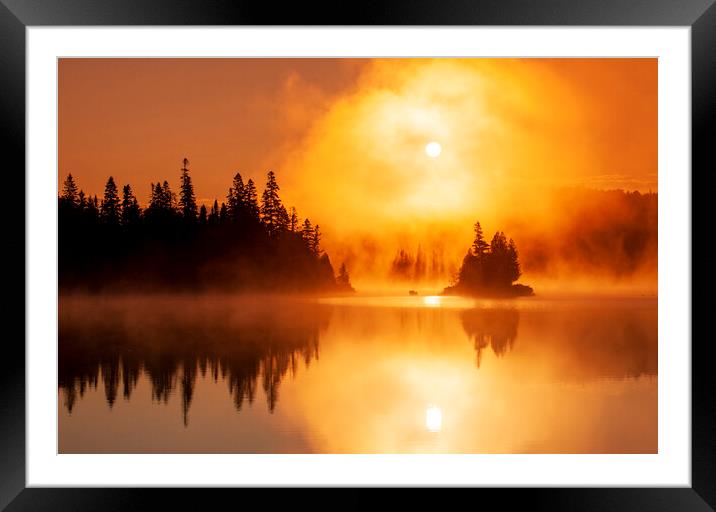 sunrise over Fenton Lake Framed Mounted Print by Dave Reede